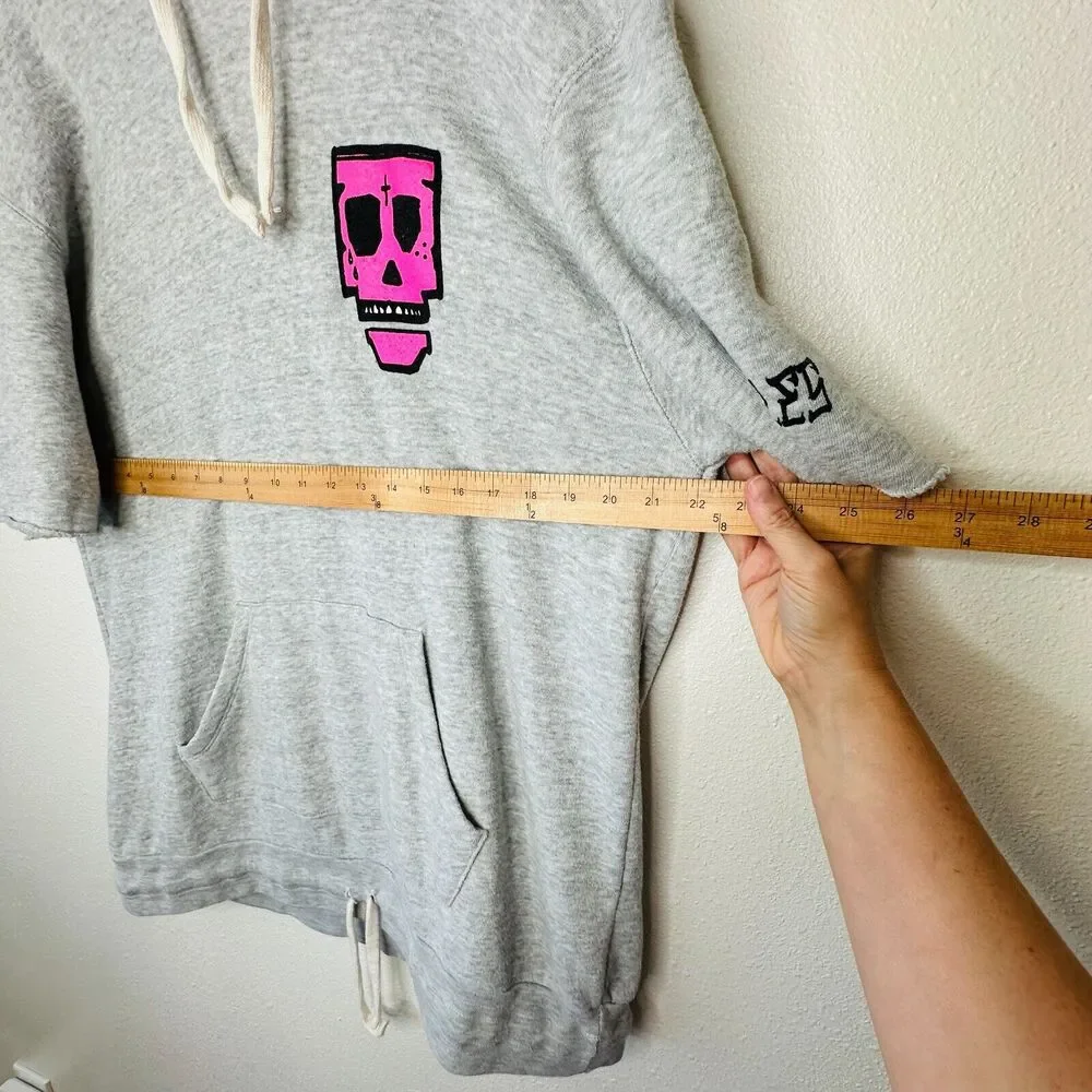 Purple Haus Machine Cut Short Sleeve Kangaroo Pouch Hoodie Pullover Sweater 2XL - Picture 14 of 14